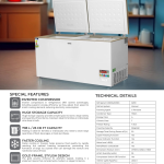 Congélateur coffre double porte 708 L Geepas - GCF8016WAH