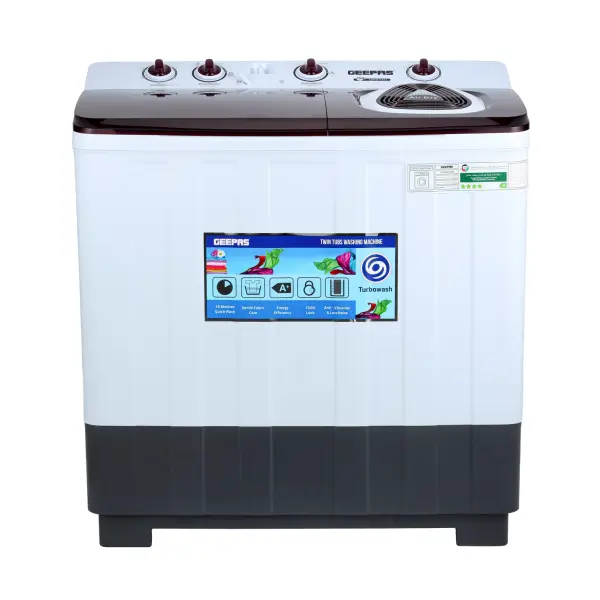 Machine à laver 15 Kg à Double Cuve Geepas - GSWM18044