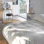 Parure de lit en coton tufté Ivoire 240*220 cm